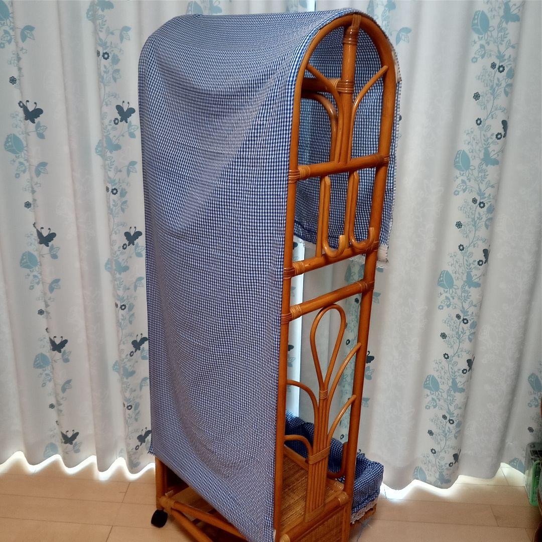 昭和レトロ アーチ型 ラタンハンガーラック 籐家具 古家具 スリッパラック