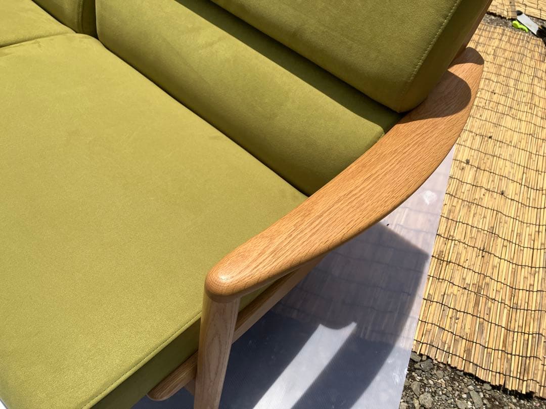 【完全売切り】浜本工芸2人掛けソファ 木製フレーム　WL-8250