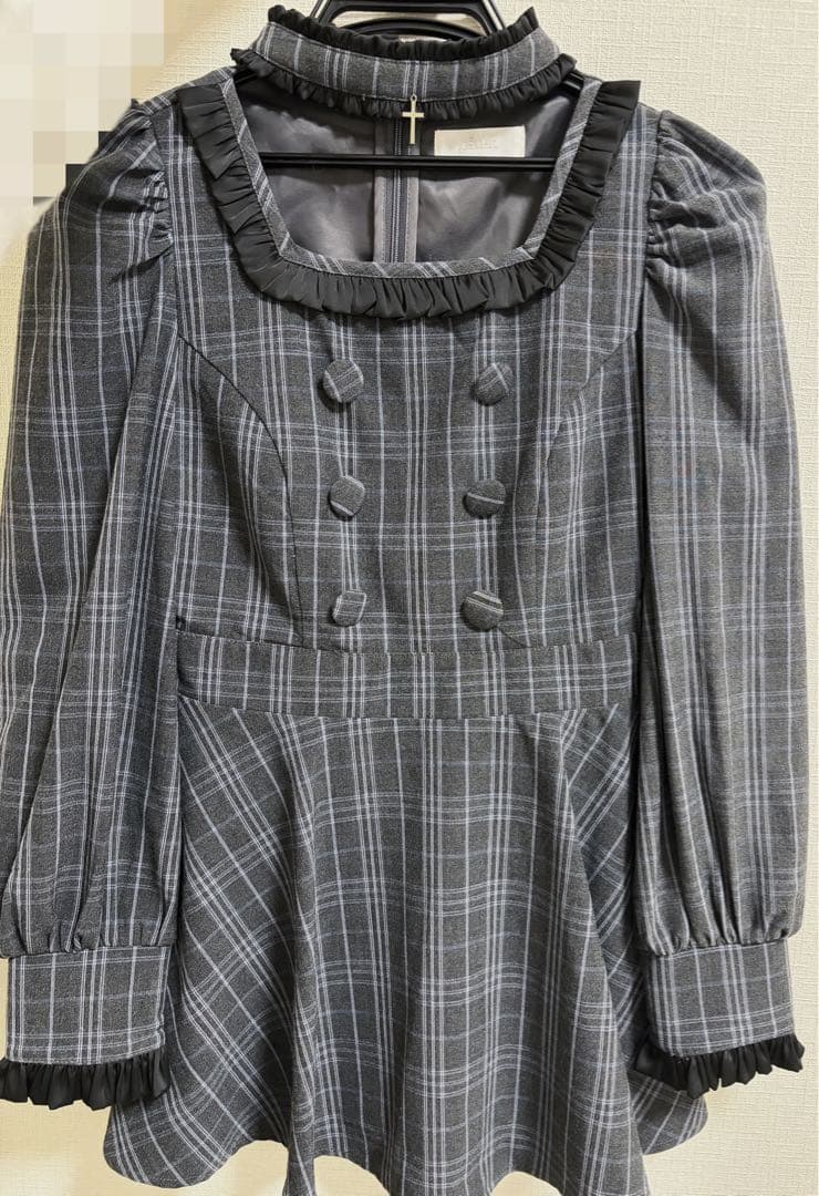 pium ピウム クロスチョーカードーリーセットアップ ブラックチェック