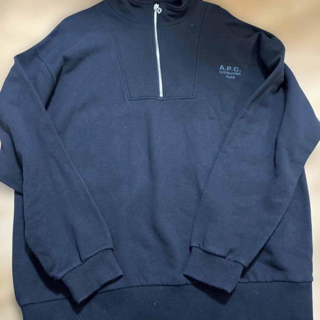 A.P.C. ハーフジップスウェット ブラック L