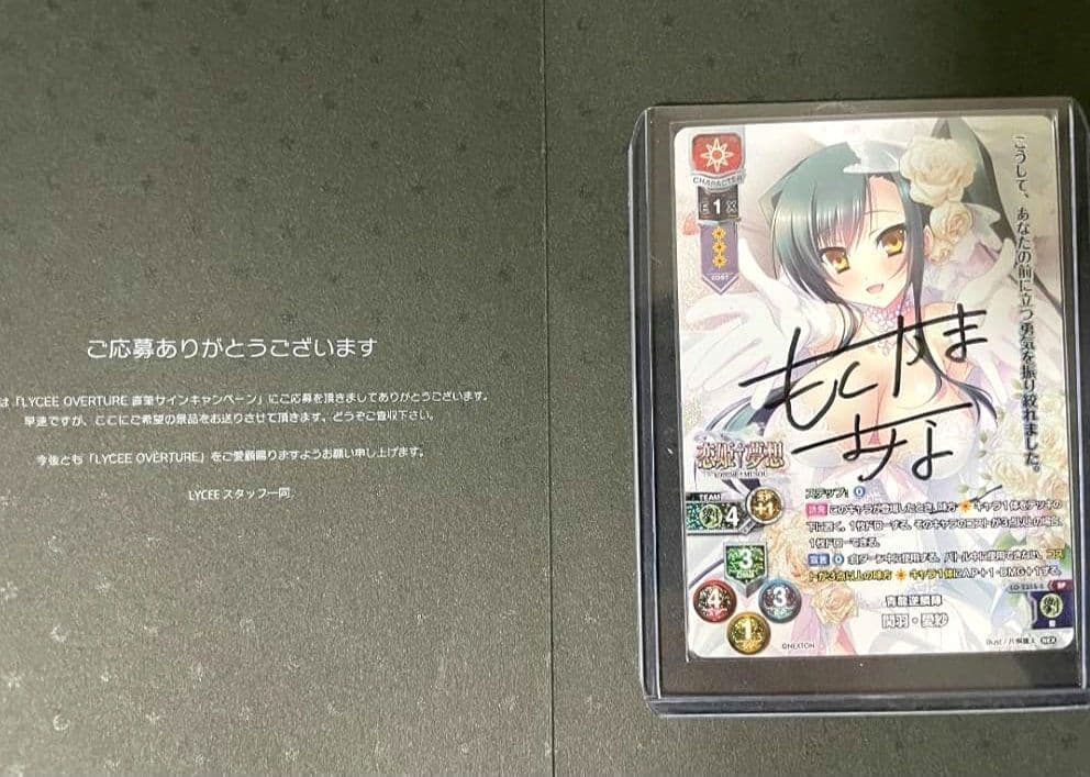 lycee リセ 最安値 青龍逆鱗陣　関羽・愛紗　 直筆サイン 恋姫無双