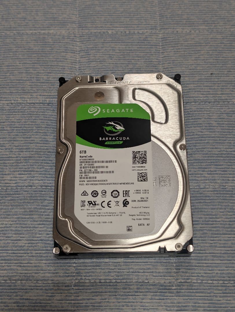 Seagate Barracuda 6TB HDD ② 動作確認済