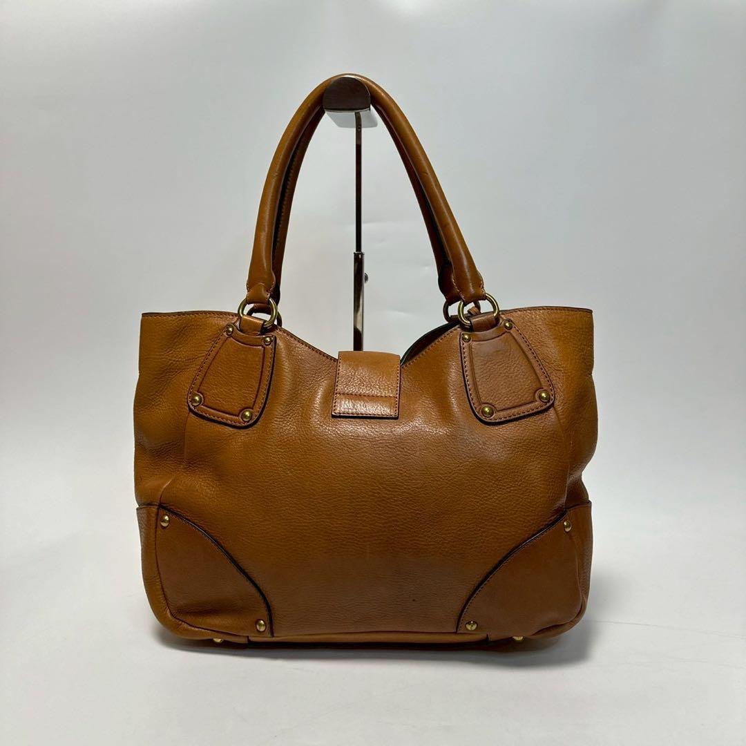 u85【美品】プラダ　ロゴ金具　レザー　クロシェット　ハンドバッグ　トート.