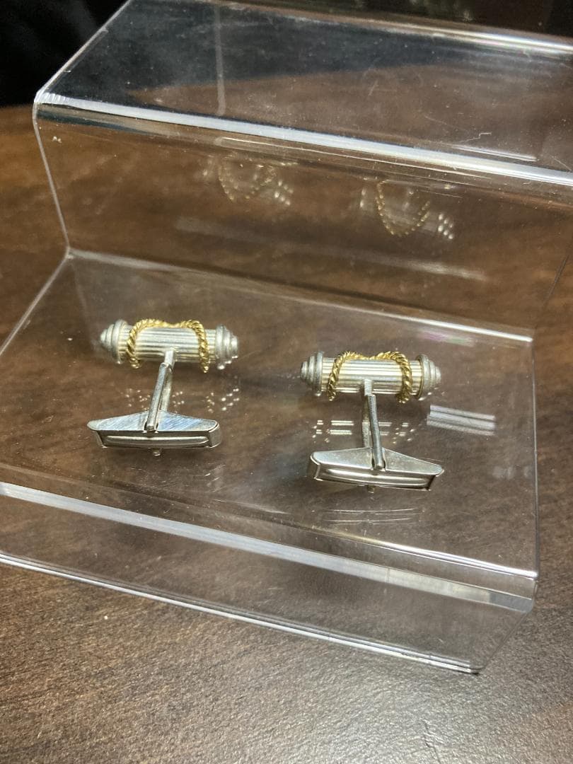 ティファニー シグネチャー クロス コンビ カフス SV925 K18 750