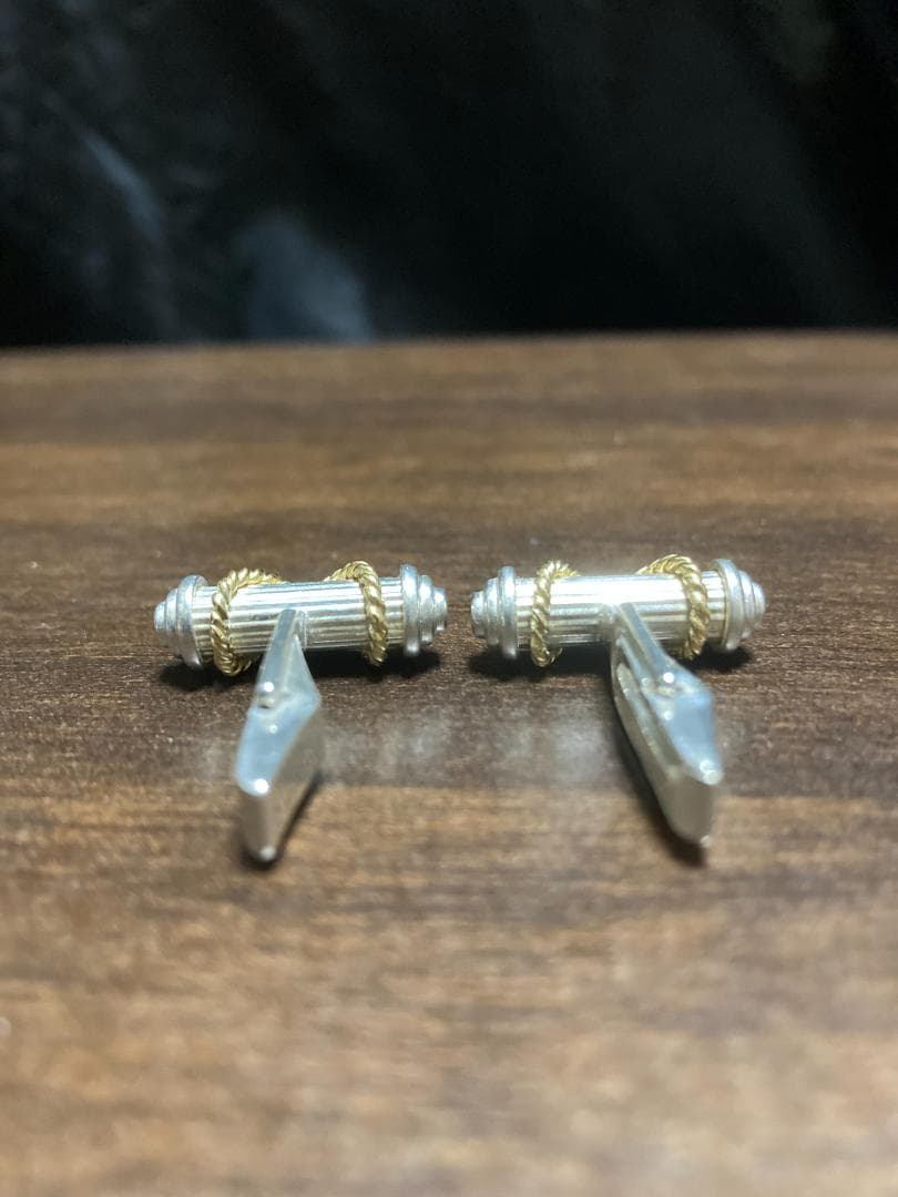 ティファニー シグネチャー クロス コンビ カフス SV925 K18 750