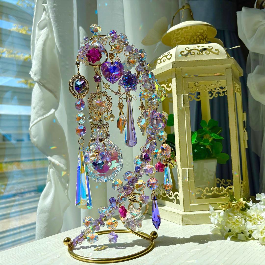 ちゃみブルーAB &バイオレットSWAROVSKI ✩.*サンキャッチャー