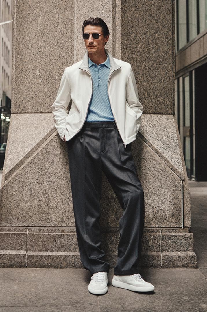 Brioni Cortina ウール スーパー 150's グレー スラックス