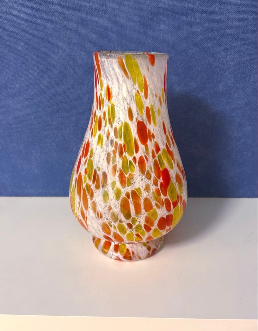 ART GLASS 昭和レトロ ガラス 花瓶☆専用箱入り☆未使用