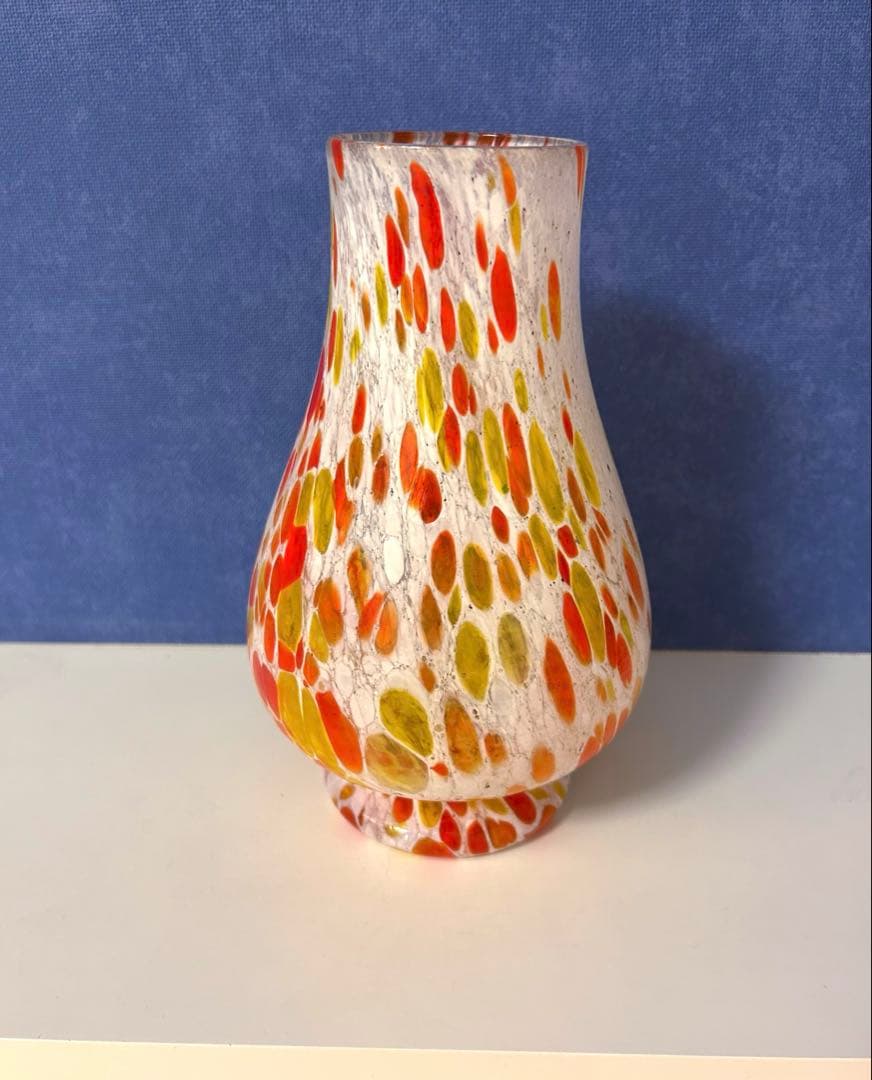 ART GLASS 昭和レトロ ガラス 花瓶☆専用箱入り☆未使用