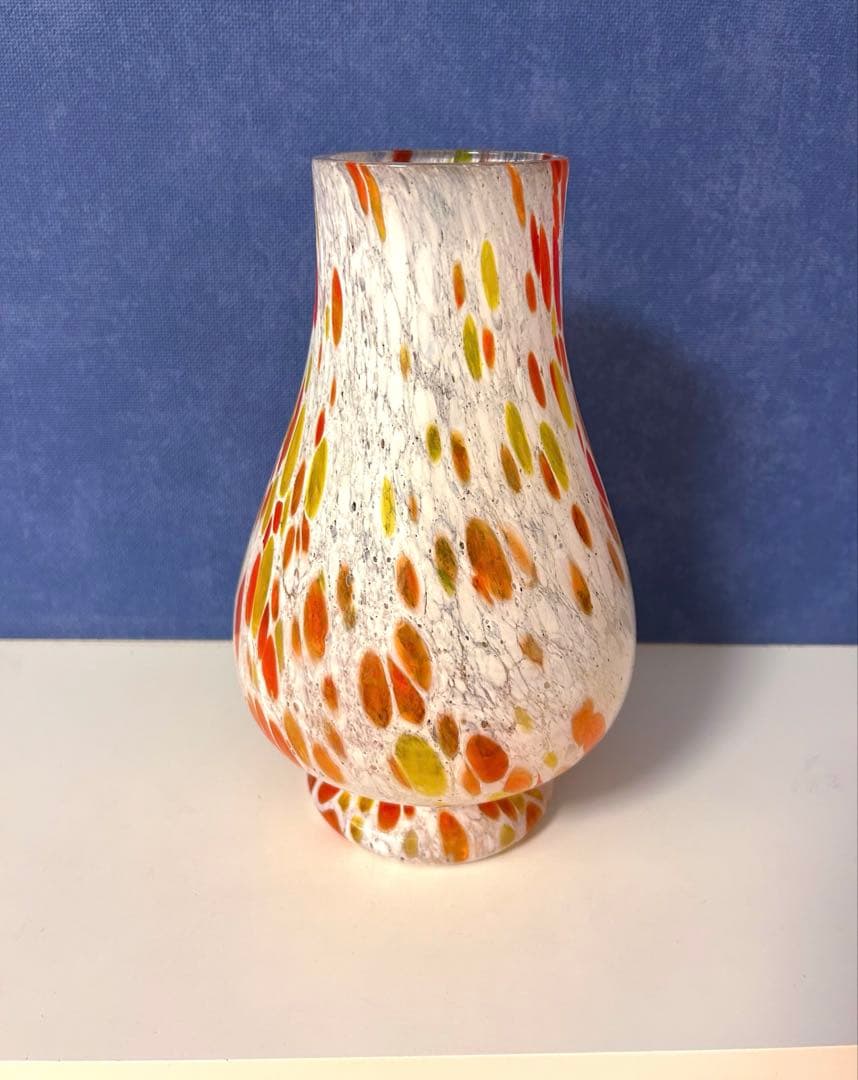 ART GLASS 昭和レトロ ガラス 花瓶☆専用箱入り☆未使用