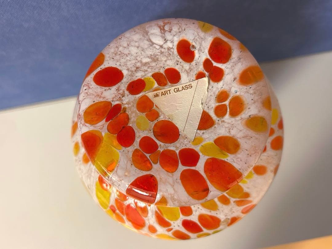 ART GLASS 昭和レトロ ガラス 花瓶☆専用箱入り☆未使用