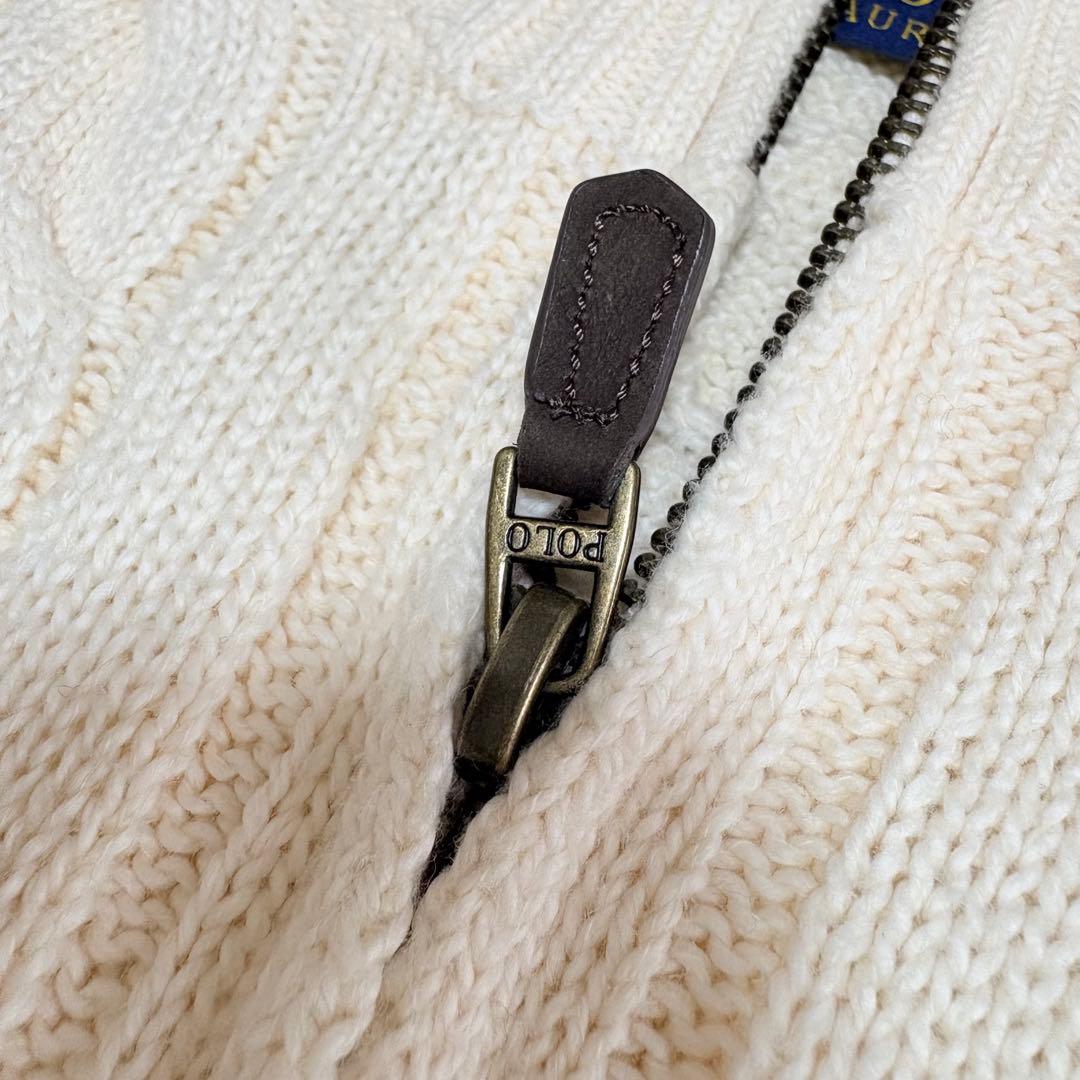 POLO RALPH LAUREN ハーフジップ ケーブルニット コットン M