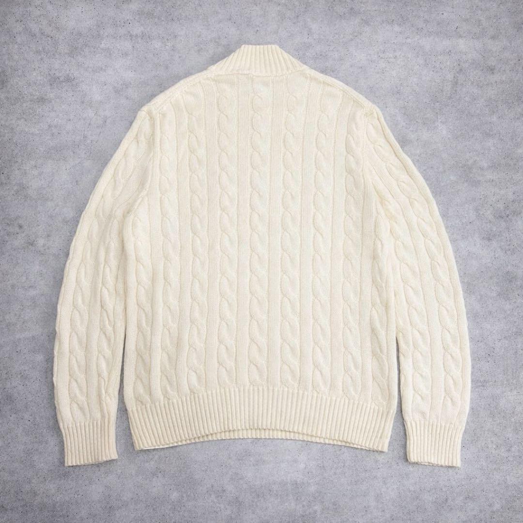 POLO RALPH LAUREN ハーフジップ ケーブルニット コットン M