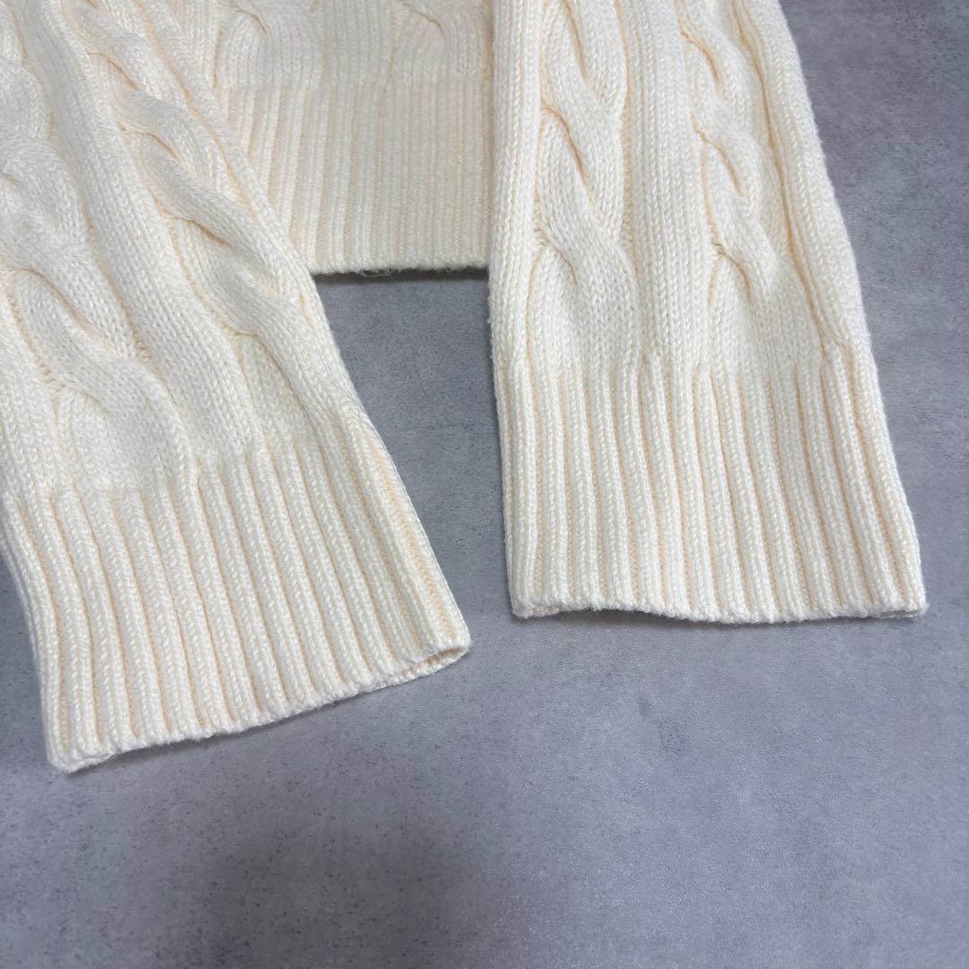 POLO RALPH LAUREN ハーフジップ ケーブルニット コットン M