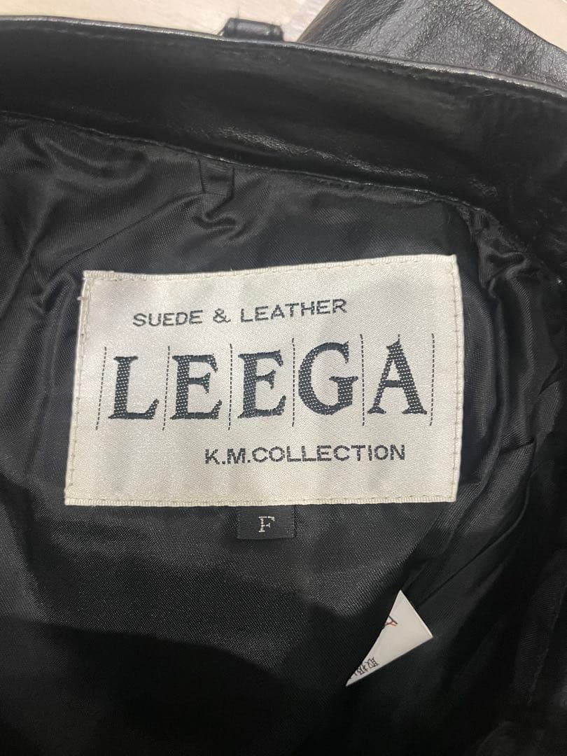 【LEEGA】 ショートパンツ キュロット 黒 F ワイド Aライン 本革