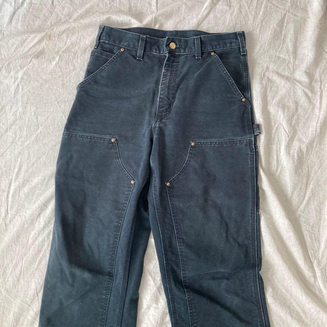 90s カーハート ダブルニー ペインターパンツ 黒 ブラック ダンガリーダック