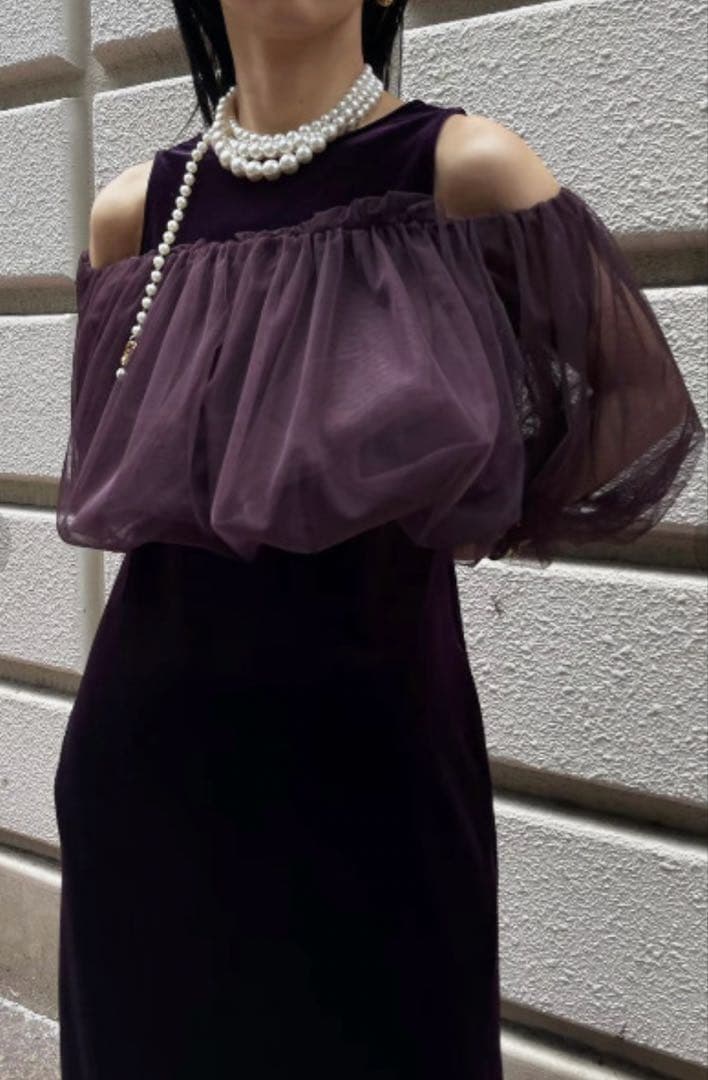 Ameri バルーンベールドレス パープル