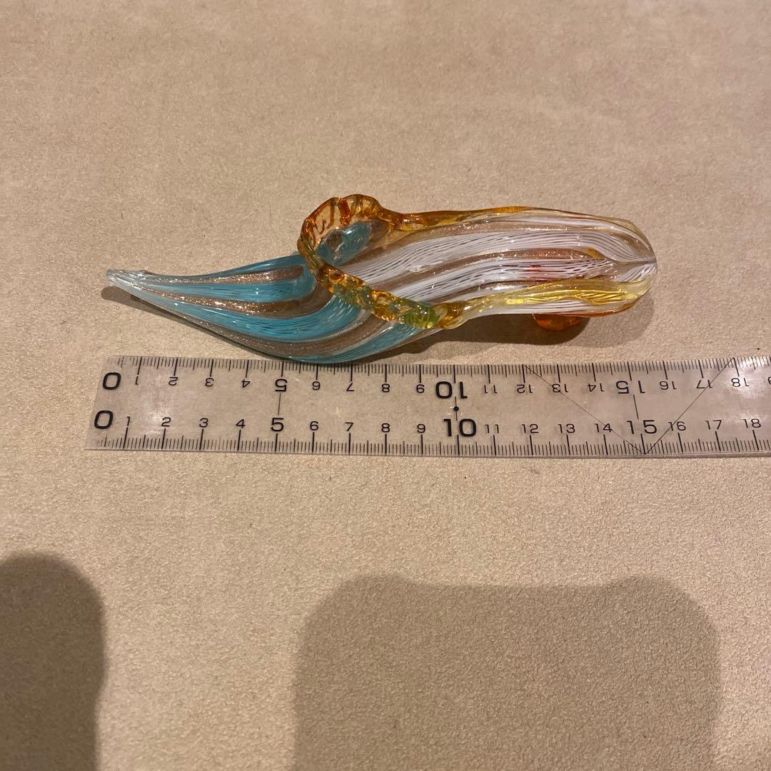 ガラスの靴　イタリア　ヴェネチアンガラス　ムラーノガラス　アンティーク　置物