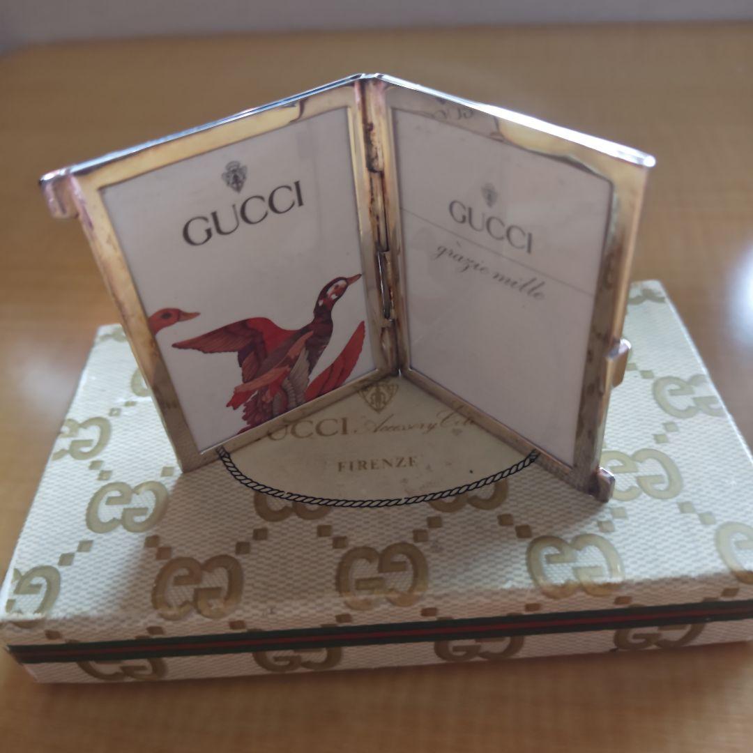 【貴重】グッチ　ヴィンテージ　シルバー　ミニ・フォトスタンド　イタリア製　写真立