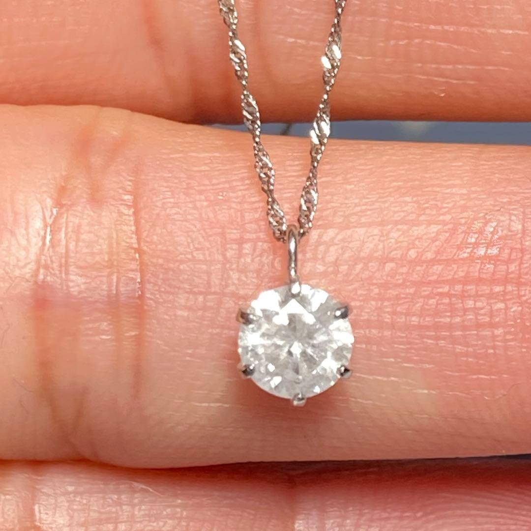 ジュエリーツツミpt850とpt999刻印天然ダイヤ0.40ct付きネックレス