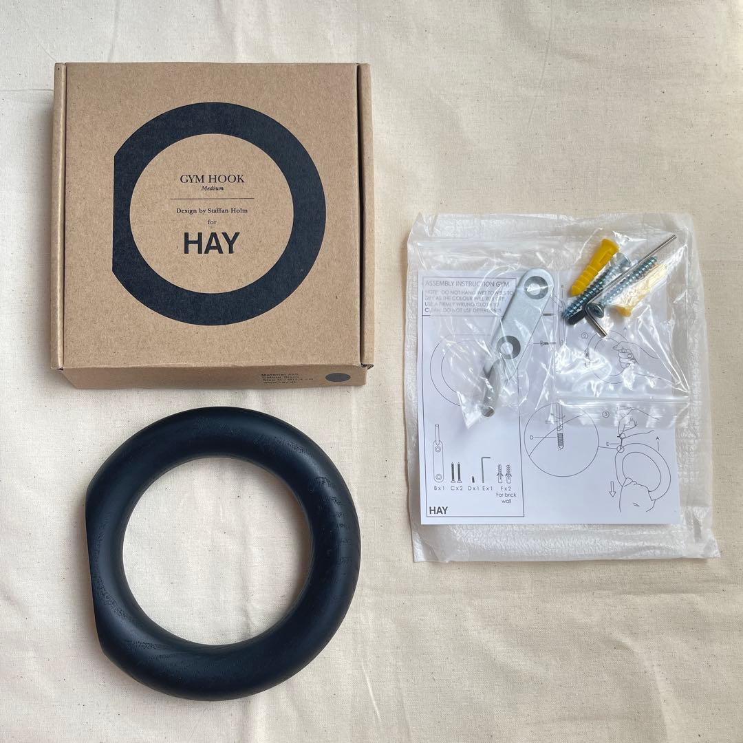 【新品未使用】②HAY ブラック壁掛けフック Mサイズ
