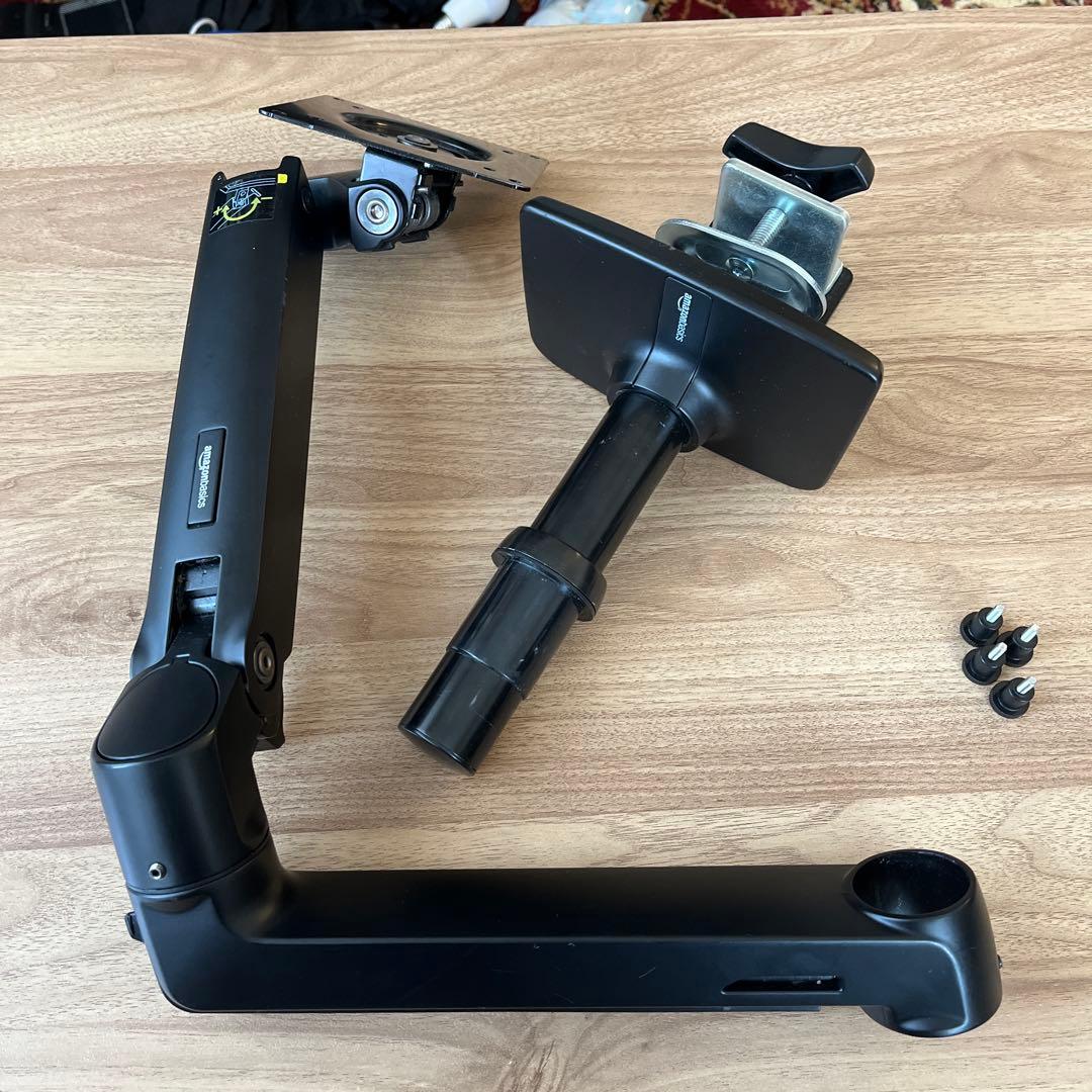 AmazonBasics モニターアーム ブラック ネジ付き