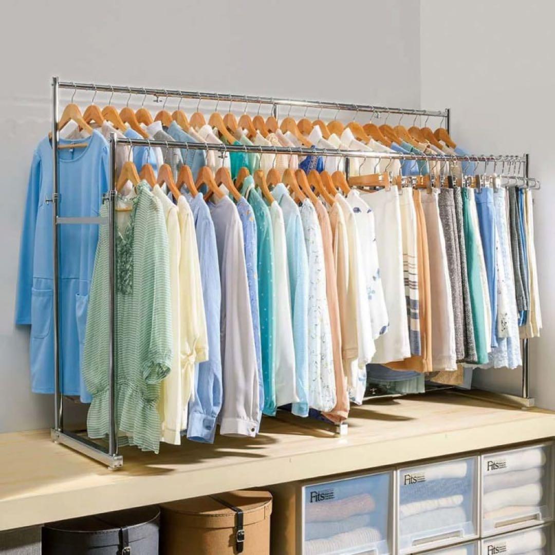 お値下中❗️半額dinosディノス幅と高さが伸縮する 押し入れ頑丈ハンガー 一間用