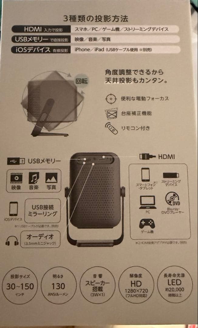 RAMASU ミニLCDプロジェクター