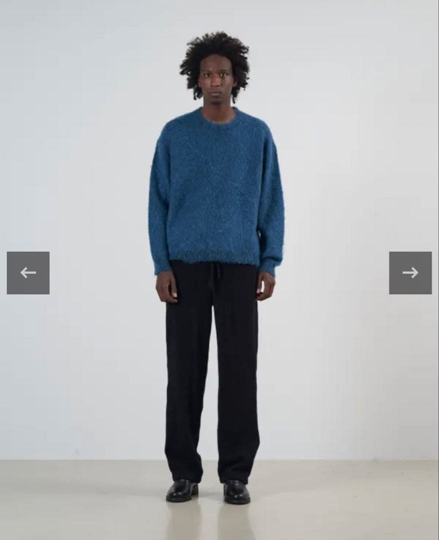 トップス YOKE 24AW BRUSHED MOHAIR SWEATER PEACOCK