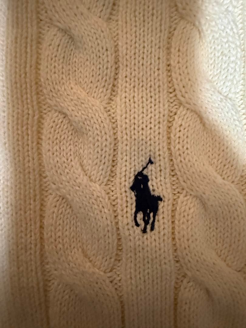 ポロ　ラルフローレン　ケーブルニット　ホワイト　S 今期モデル