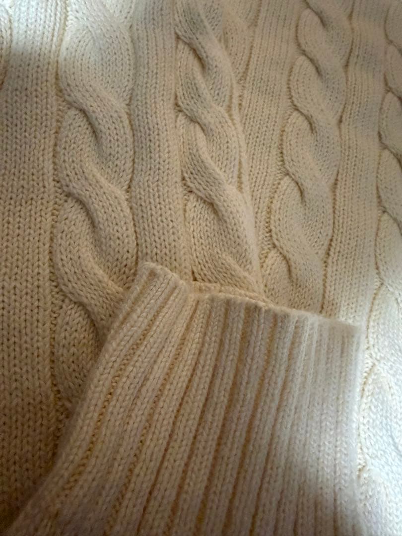 ポロ　ラルフローレン　ケーブルニット　ホワイト　S 今期モデル