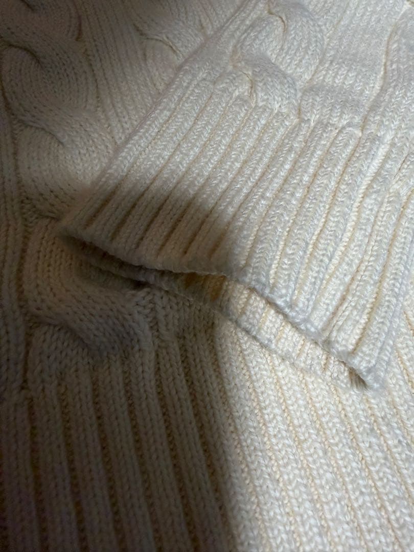 ポロ　ラルフローレン　ケーブルニット　ホワイト　S 今期モデル