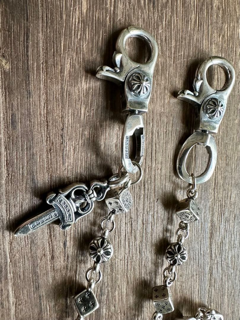 ウォレットチェーン ダブルクリップ　165グラム