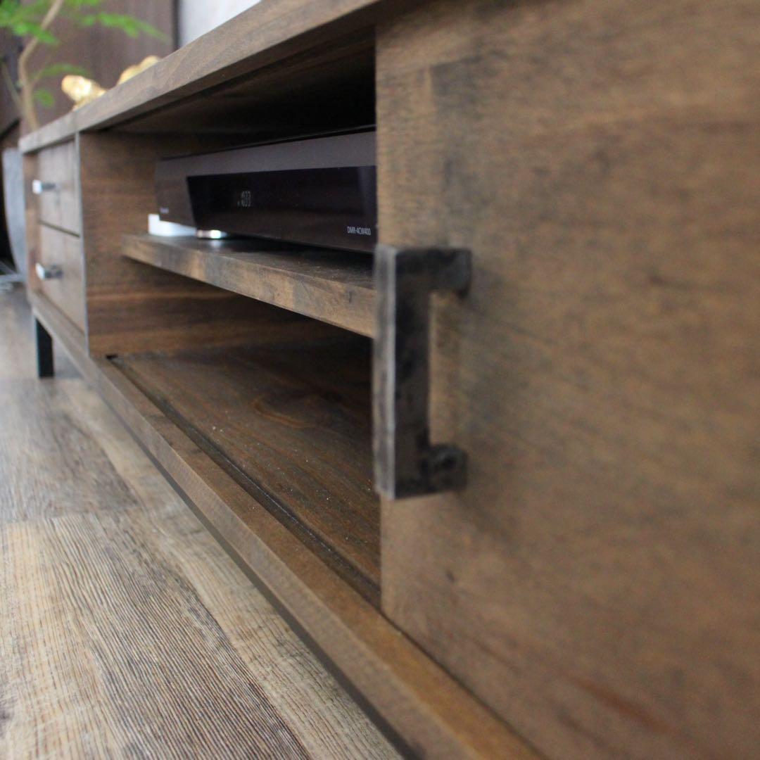 ひ*と様 美品 天然木 オーダー TVボード 幅180cm　古材風