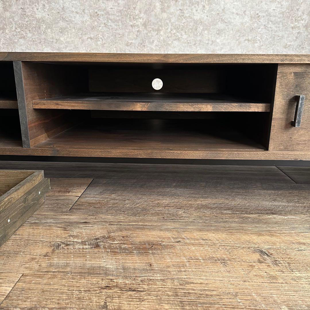 ひ*と様 美品 天然木 オーダー TVボード 幅180cm　古材風