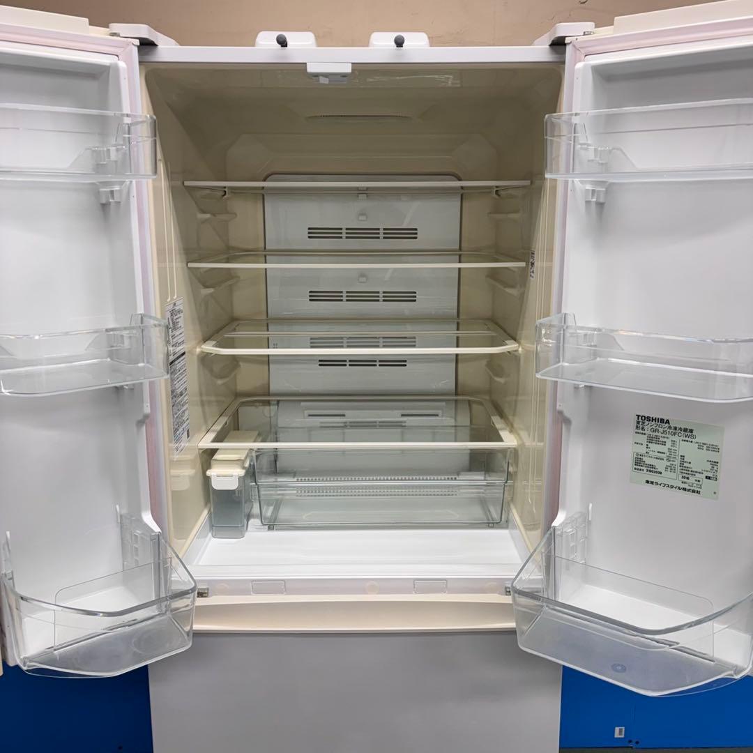 576 東芝 大型冷蔵庫 500L強 小型 家庭用 観音開き 自動製氷 ワイド