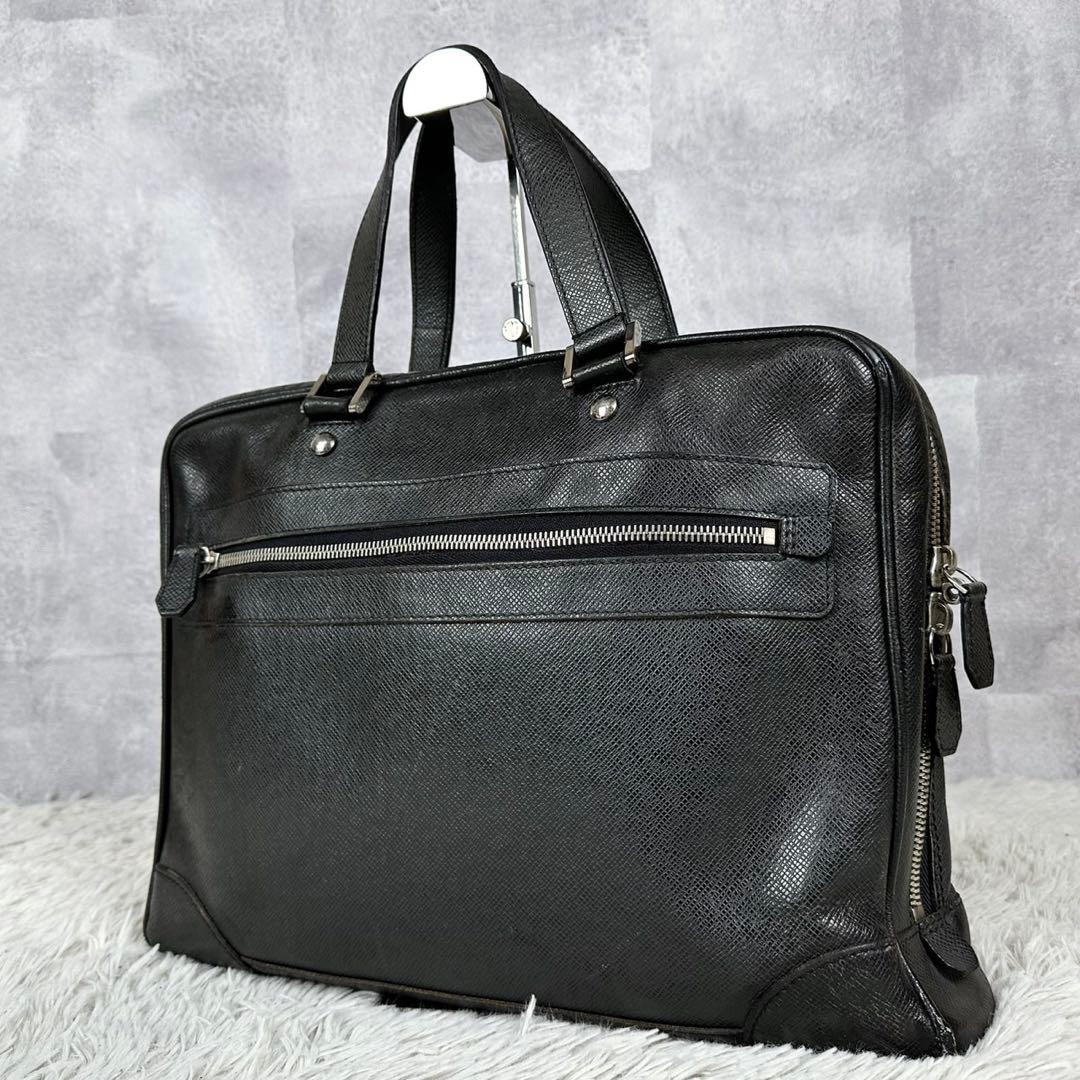 A4可 美品 ルイヴィトン レザー ビジネスバッグ タイガ イゴール 黒