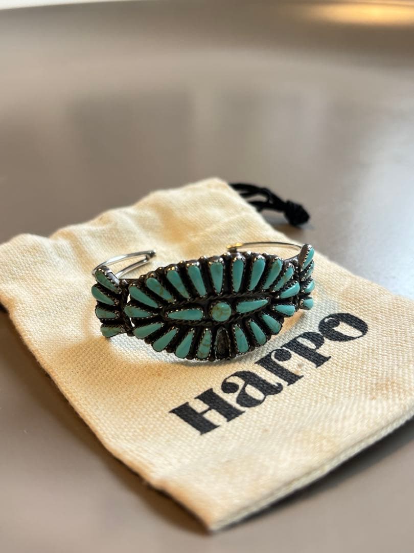 Harpo ハーポ ターコイズ フラワー バングル インディアンジュエリー