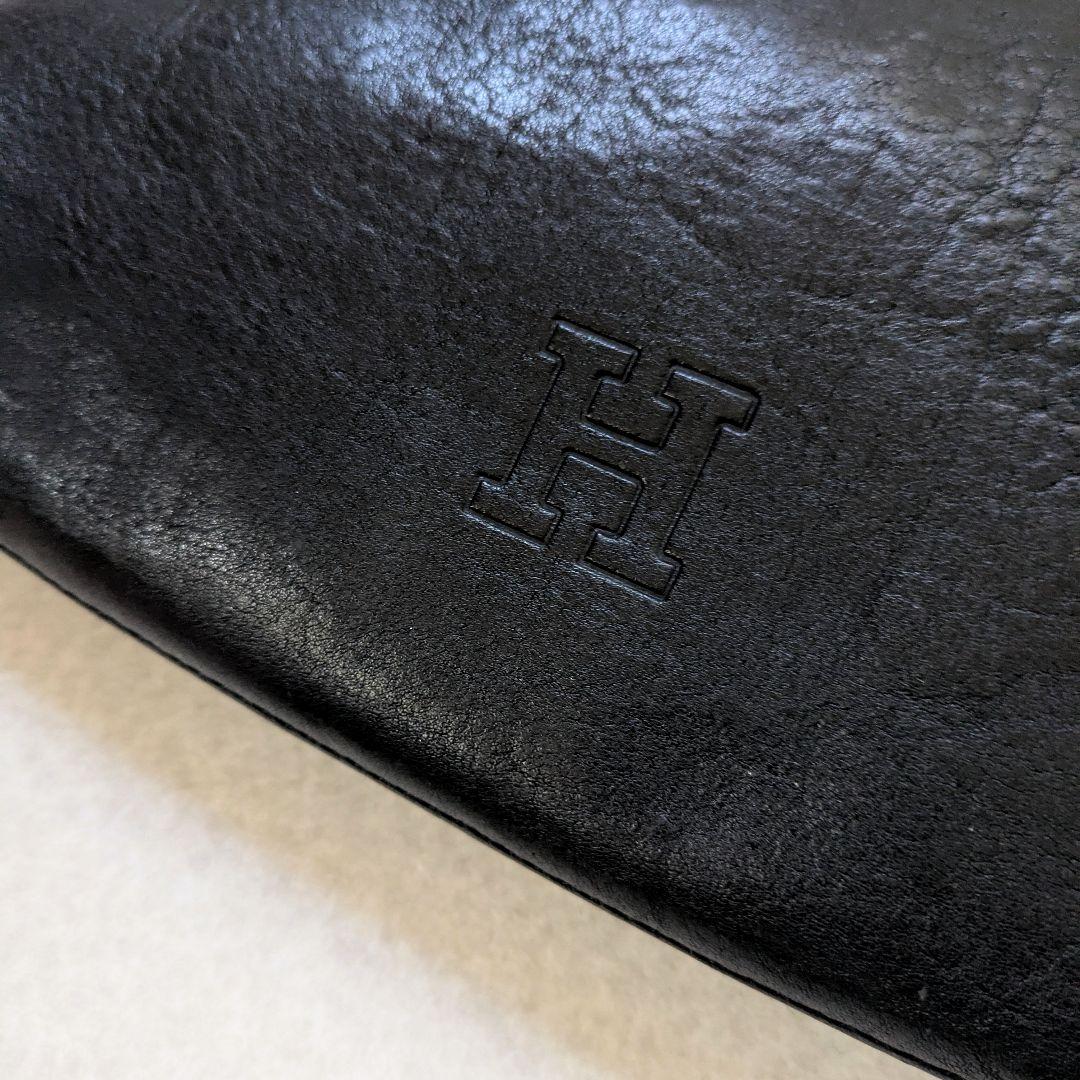 ヒロフ HIROHU 2way シボ加工　レザー ショルダーバッグ　ブラック