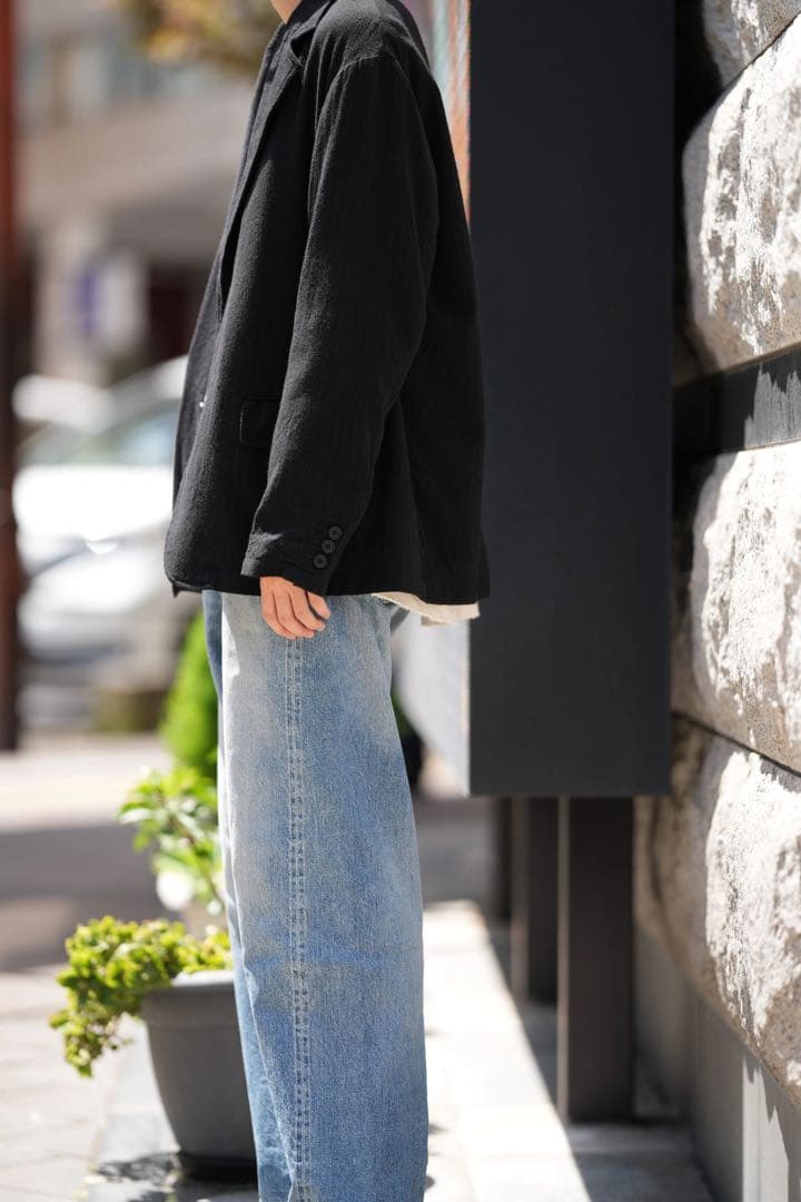 ジャケット・アウター ULTERIOR WASHED WOOL SILK STRIPE 2B JKT