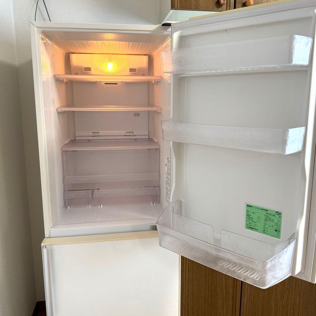 SANYO 2ドア 冷蔵庫 270ℓ SR-D27U(W) 大容量冷凍庫　送料込