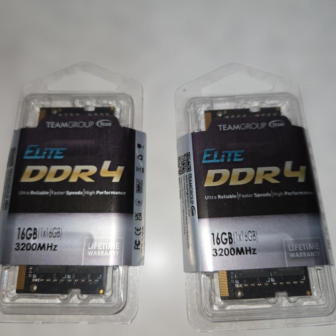 メモリー TEAMGROUP Elite DDR4 32GB(2x16GB)3200MHz