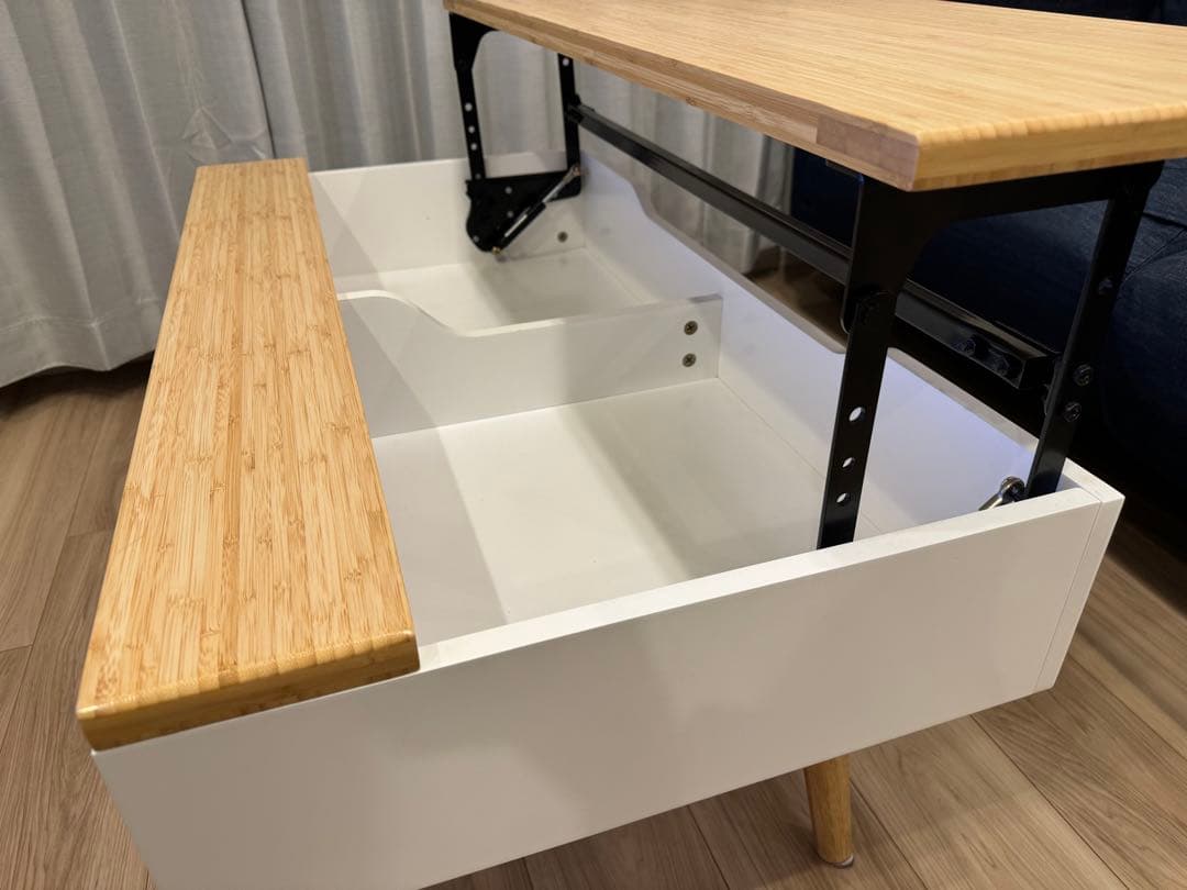 ※じゃすみんさま専用　昇降式ローテーブル　収納付き　北欧