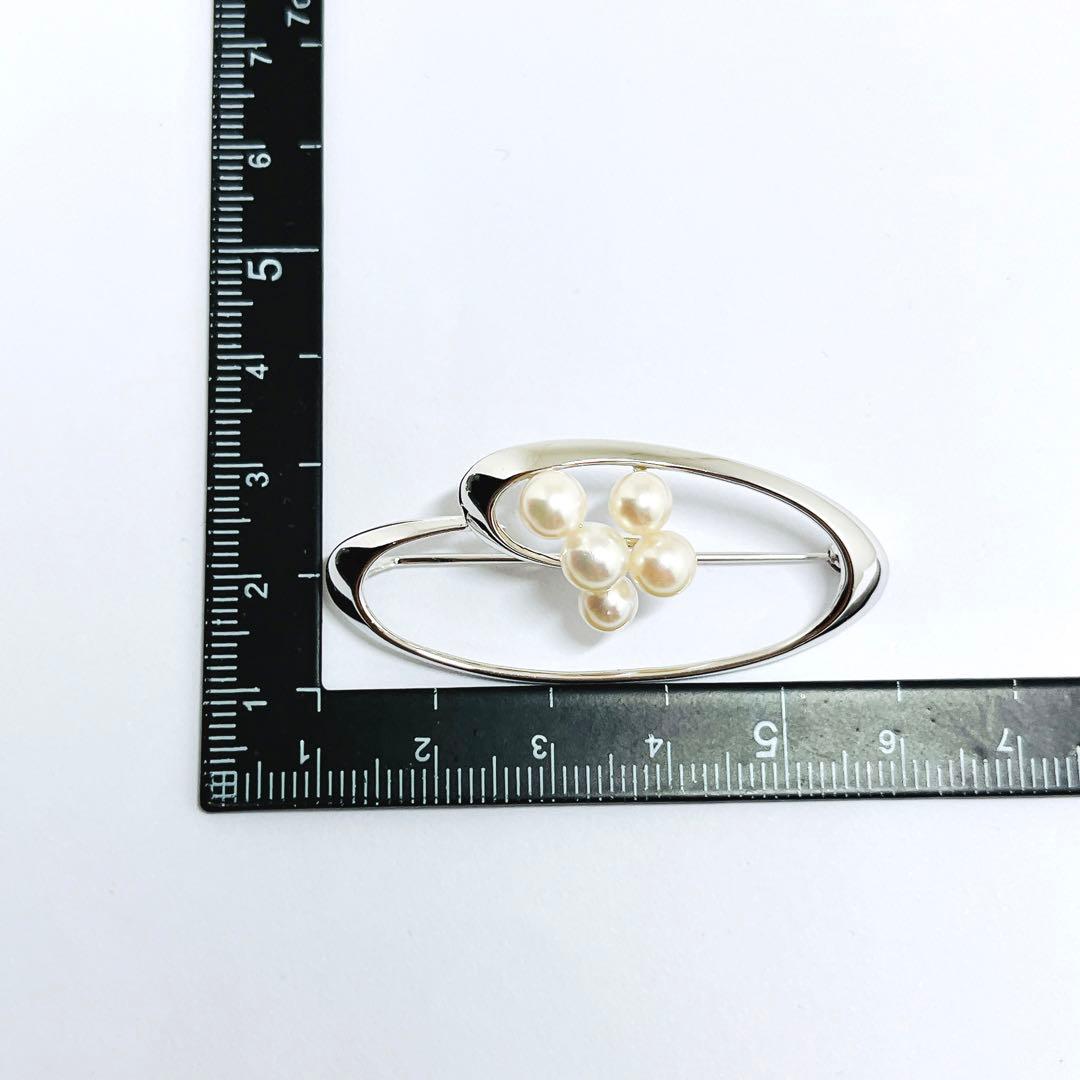 極美品✨MIKIMOTO　ミキモト　パールシルバー パール ブローチ