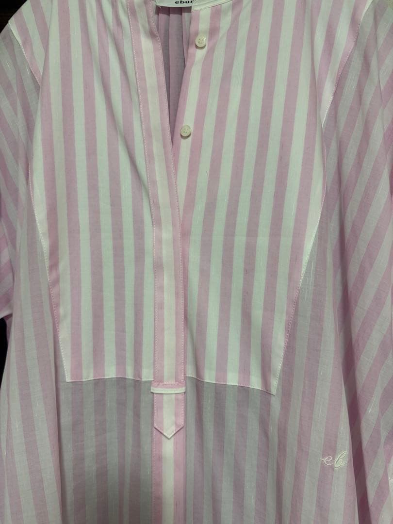 断捨離中です。との。　エブール　ピンクストライプロングワンピース