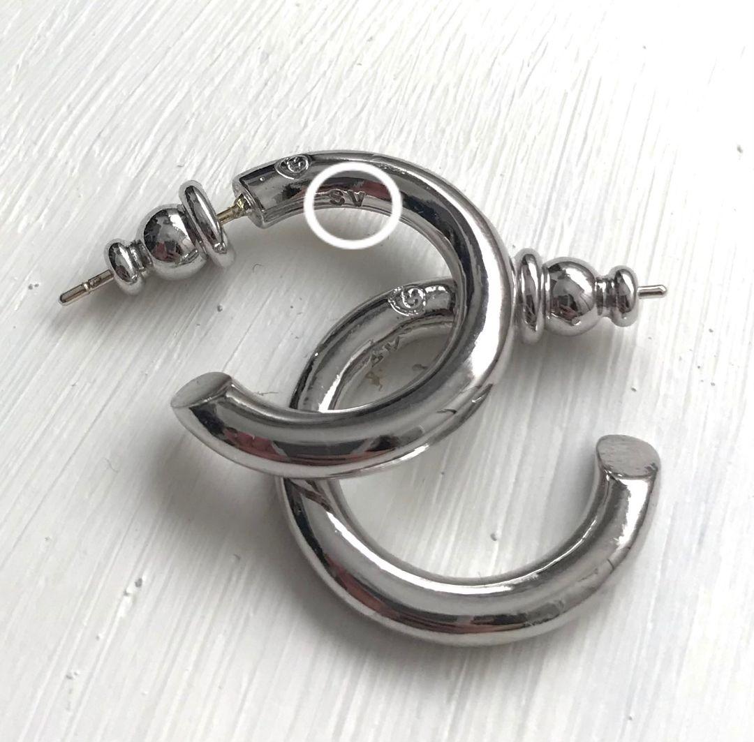 SILVER925 シルバーピアス　フープ新品、未使用