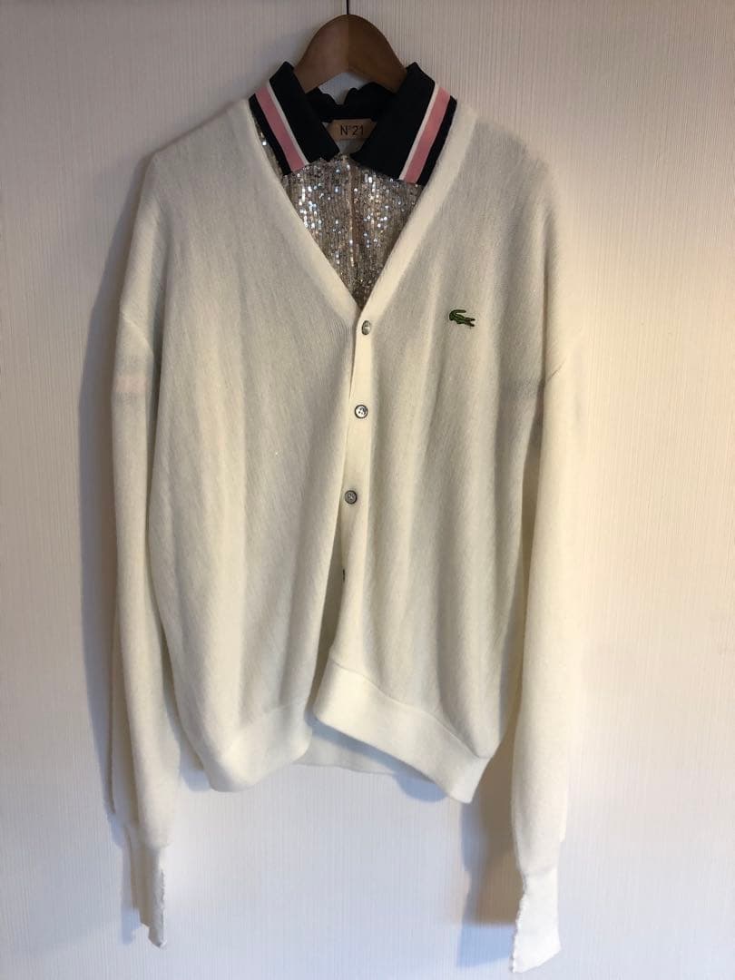 N21 スパンコールポロシャツ　ラコステ　カーディガン