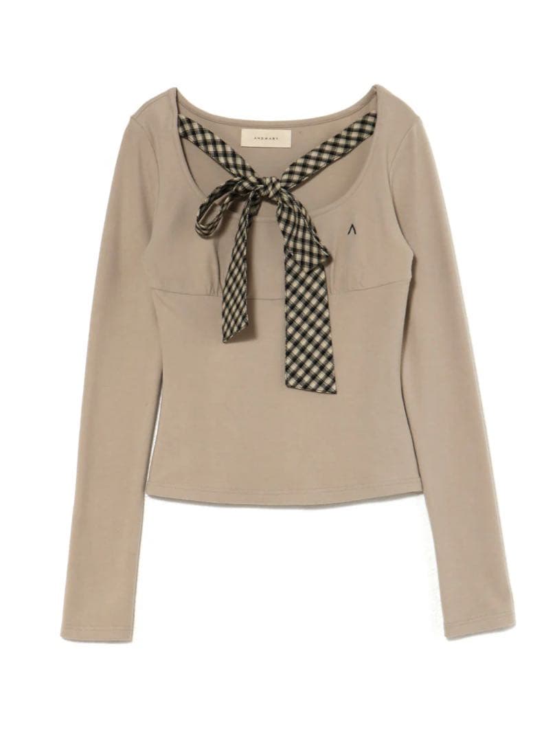 トップス ANDMARY Ami ribbon check tops