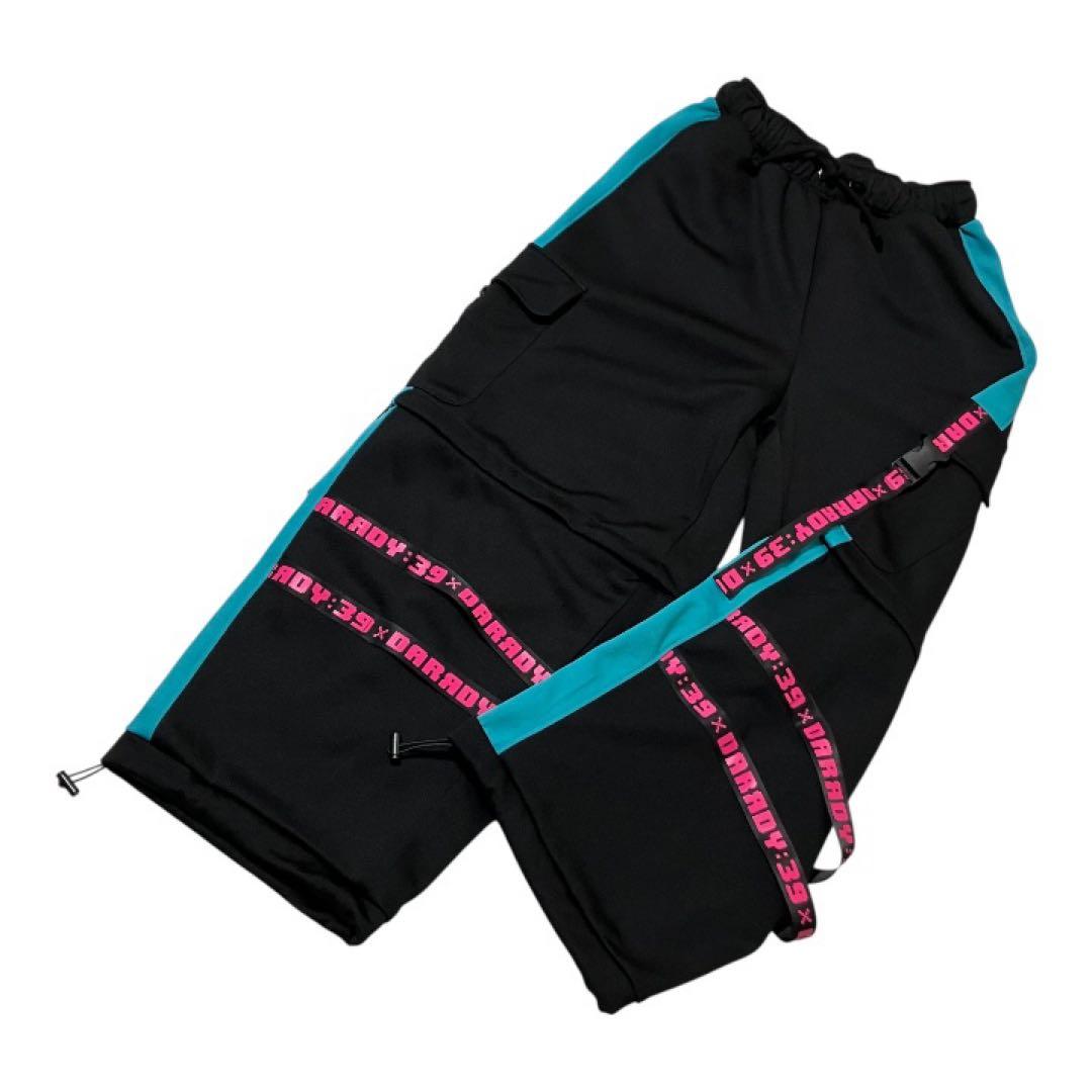 【ほぼ未使用】DARRDY×初音ミク 2wayジャージパンツ ワイドカーゴパンツ