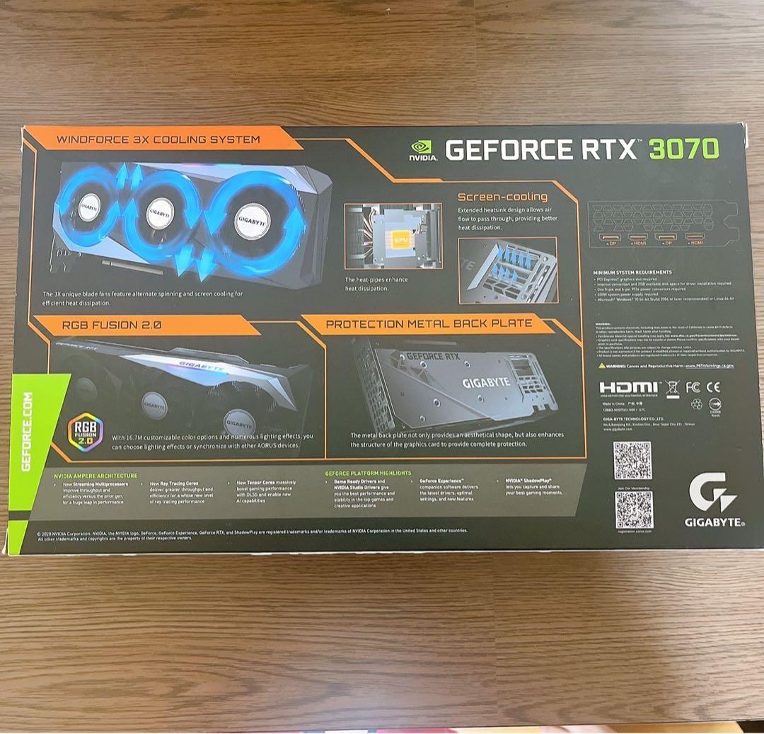 グラフィックボード・グラボ・ビデオカード GIGABYTE GeForce RTX 3070 GAMING OC 8G